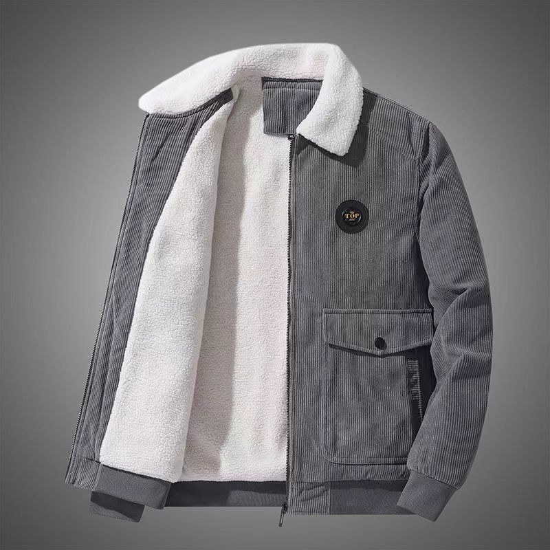 Fleece-lined Thickened Men's Coat Loose Leisure Workwear - Af TOP