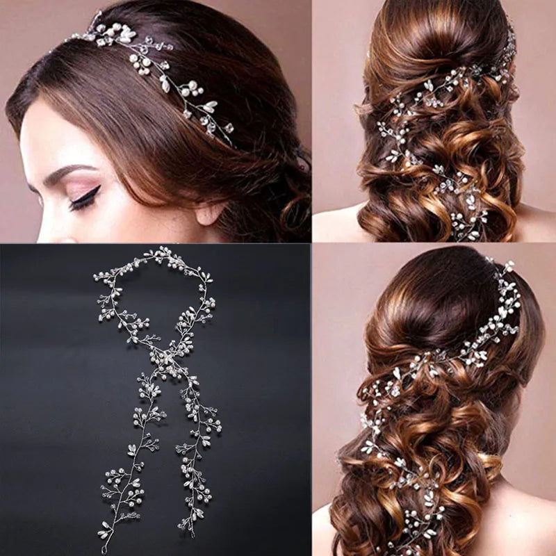 Silver Color Pearl Rhinestone Wedding Hair Combs Hair Accessories for Women Accessories Hair Ornaments Jewelry Bridal Headpiece - Af TOP