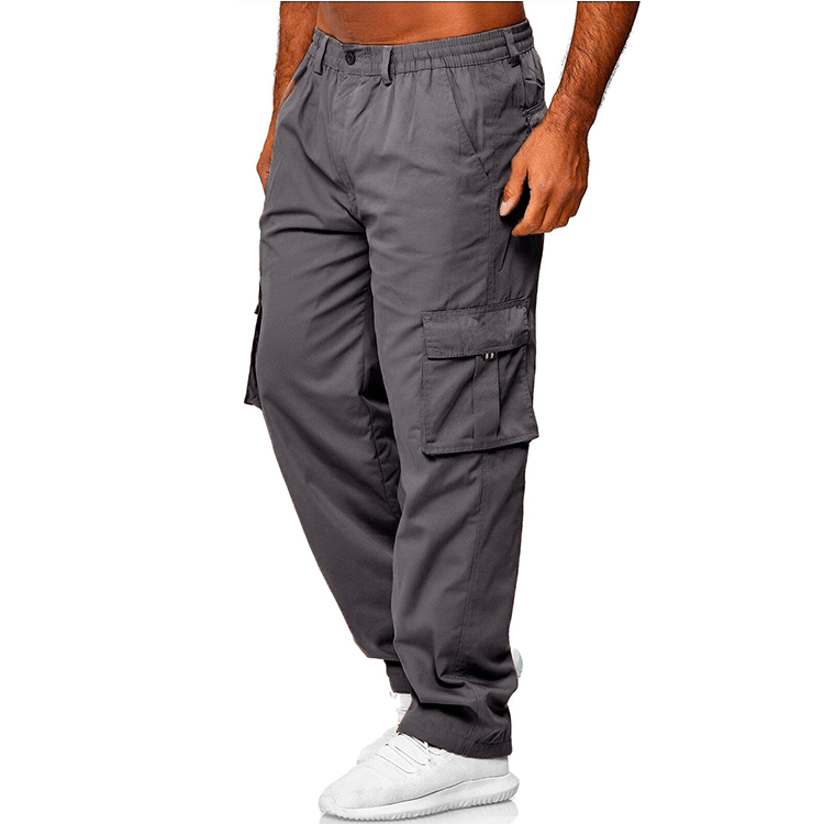 Men's Casual Multi-pocket Loose Straight Cargo Pants - Af TOP