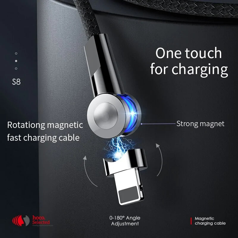Experience Ultimate Convenience with Our 180 Degree Rotating Magnetic Cable Af TOP