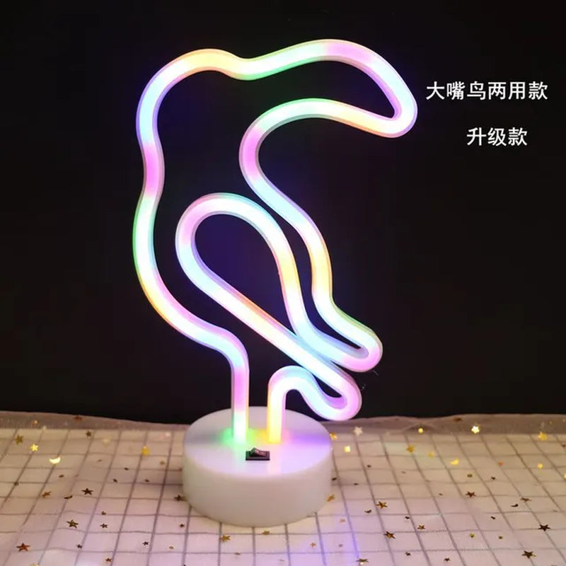 Neon Light Party LED Flamingo Pineappl Colorful Pink Led Night Light for Bedroom Decor Neon Sign Wallpaper Christmas Neon Bulb