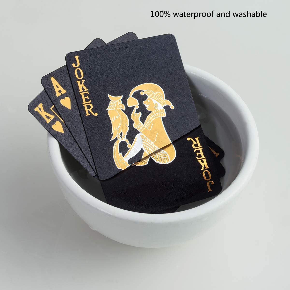 Waterproof Playing Cards, Plastic Playing Cards, Deck of Cards, Gift Poker Cards (Black Diamond Cards)